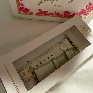 Lilly Pulitzer Gold and Cream Leather Watch Band